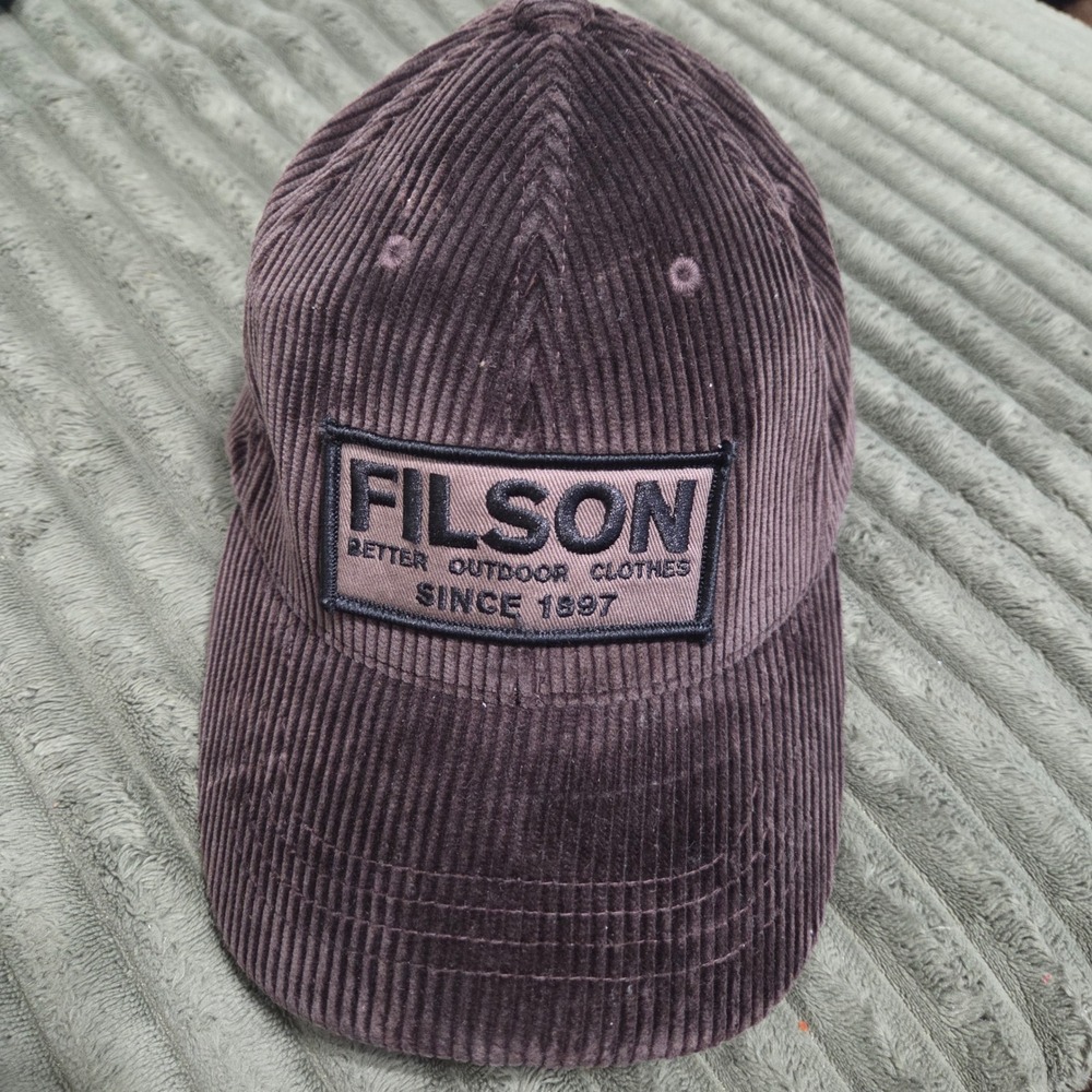 Filson Corduroy Logger Cap Brown Better Outdoor Clothes Hat Leather Strapback